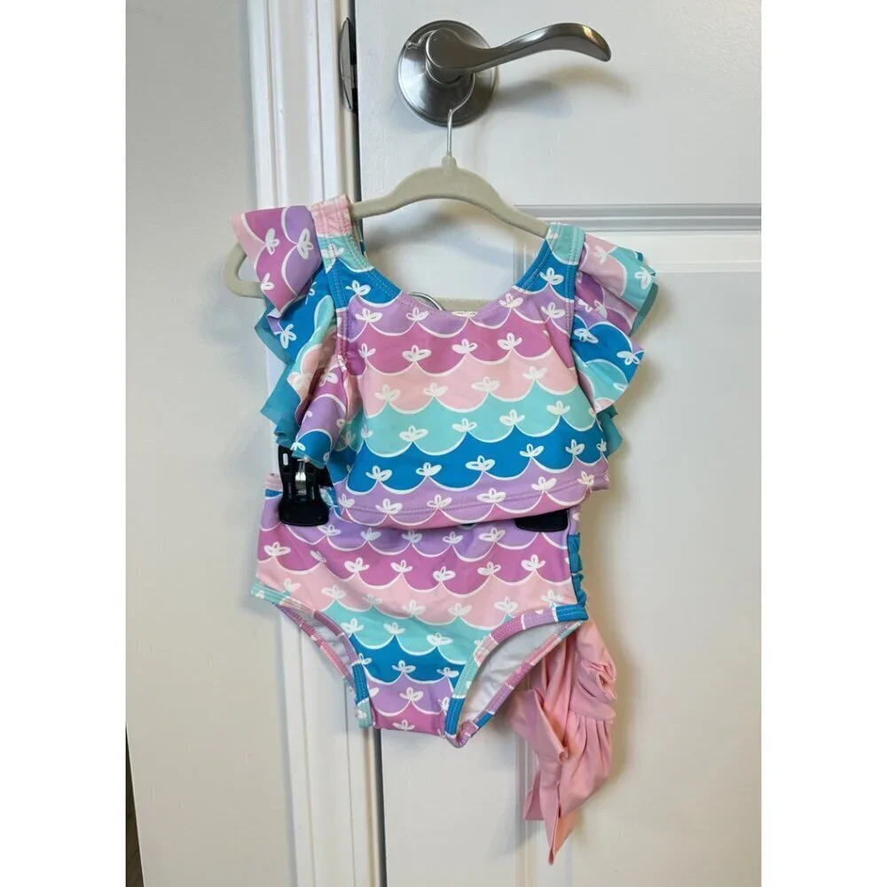 RUFFLEBUTTS Mermaid Butterfly Tankini 18-24 Months